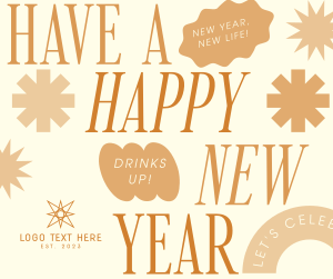 Quirky New Year Greeting Facebook post Image Preview