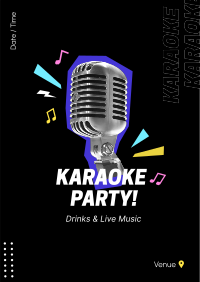 Karaoke Party Mic Poster Design