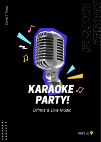 Karaoke Party Mic Poster Image Preview