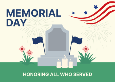 Memorial Day Tombstone Postcard Image Preview