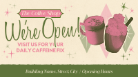 Midcentury Modern Coffee Shop Facebook Event Cover Design