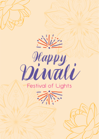 Lotus Diwali Greeting Poster Image Preview