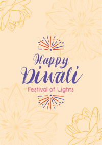 Lotus Diwali Greeting Poster Design