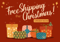 Modern Christmas Free Shipping Postcard Image Preview