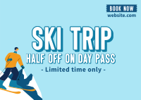 Let's Go Skiing! Postcard Design
