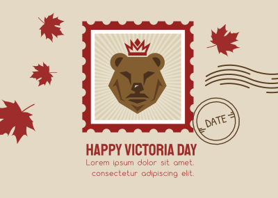 Victoria Day Bear Stamp Postcard Image Preview