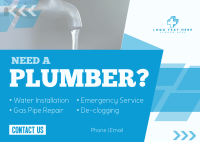 Simple Plumbing Services Postcard Image Preview