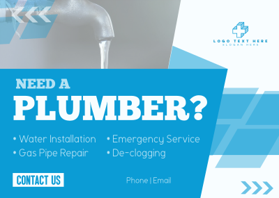 Simple Plumbing Services Postcard Image Preview