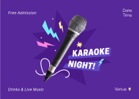 Karaoke Night Blast Postcard Image Preview