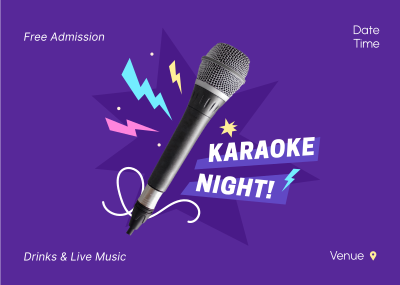 Karaoke Night Blast Postcard Image Preview