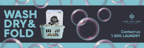 Laundry Bubbles Twitter Header Design Image Preview