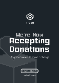 Pixel Donate Now Poster Design