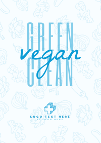 Green Clean and Vegetarian Poster Design