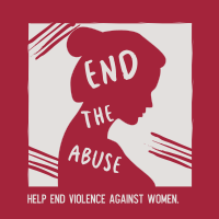 End the Abuse Woman Silhouette Instagram Post Design