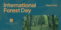 Forest Day Greeting Twitter Post Design