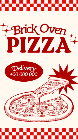 Retro Brick Oven Pizza Facebook story Image Preview