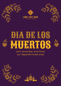 Floral Dia De Los Muertos Poster Design