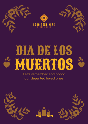 Floral Dia De Los Muertos Poster Image Preview