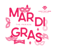 Mardi Gras Parade Mask Facebook Post Design