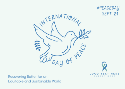 Peace Dove Outline Postcard Image Preview