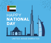 UAE National Day Landmarks Facebook Post Design