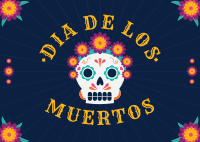 Blooming Floral Day of the Dead Postcard Design