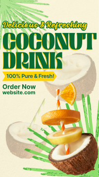 Refreshing Coconut Drink Instagram reel Image Preview