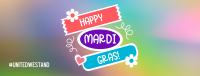 Mardi Gras Flag Facebook cover Image Preview