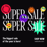 Funky Smiley Super Sale Instagram post Image Preview