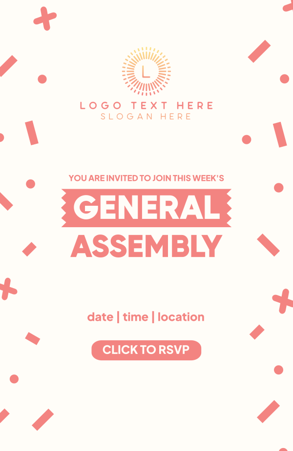 General Assembly Confetti Invitation Design Image Preview