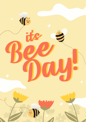 Happy Bee Day Garden Poster Image Preview