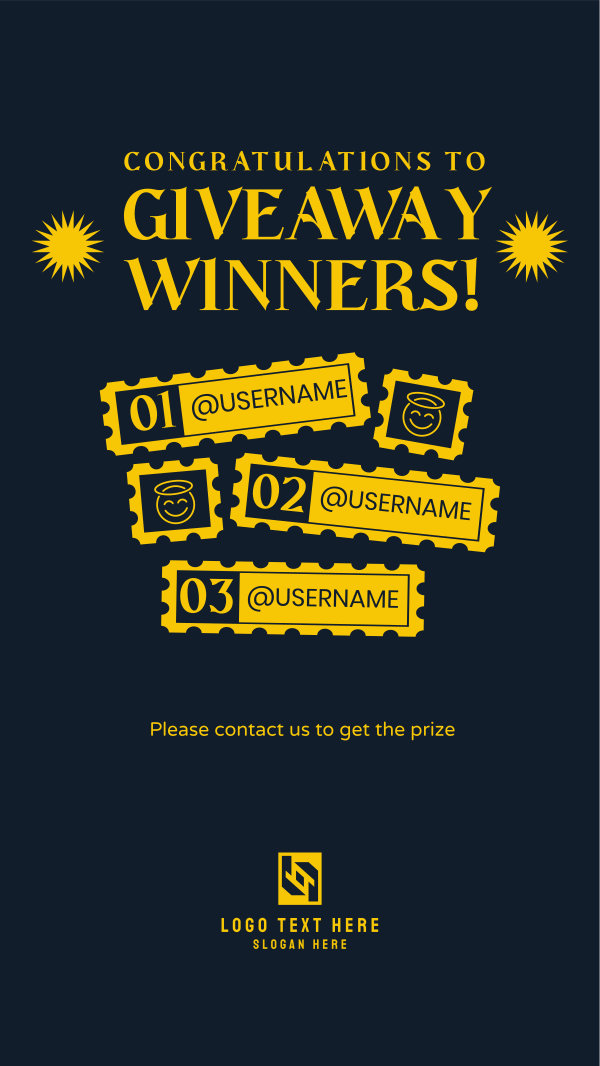 Giveaway Winners Stamp Instagram Story Design Image Preview