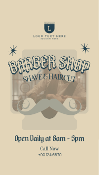 Retro Barber Shop Facebook Story Design