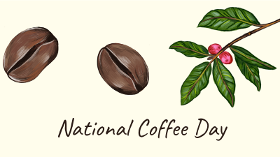 National Coffee Day Illustration Facebook event cover Image Preview