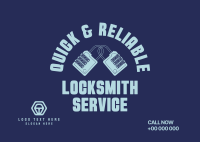 Locksmith Badge Postcard Design