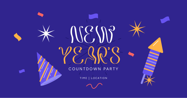 New Year Countdown Party Facebook Ad Design Image Preview