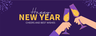 Cheers To New Year Facebook cover Image Preview