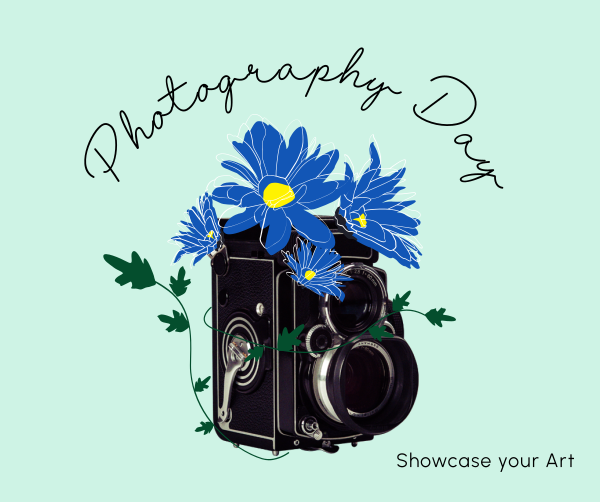 Old Camera and Flowers Facebook Post Design Image Preview