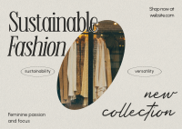 Clean Minimalist Sustainable Fashion Postcard Design