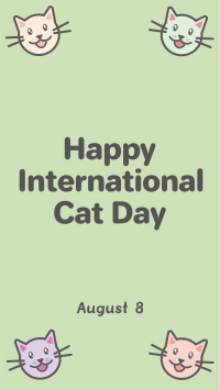 Colorful International Cat Day Instagram story Image Preview