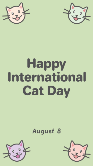 Colorful International Cat Day Instagram story Image Preview