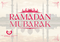 Mosque Silhouette Ramadan Postcard Image Preview