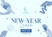 New Year Sale Postcard Image Preview