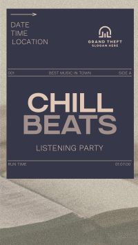 Minimal Chill Music Listening Party TikTok Video Design
