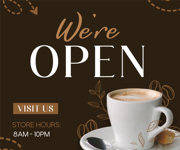 Cafe Opening Announcement Facebook Post Design