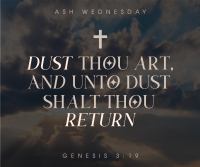 Minimalist Ash Wednesday Facebook Post Design