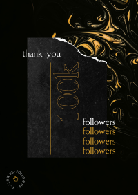 Golden Elegant Followers Flyer Design