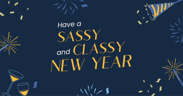 Sassy New Year Spirit Facebook Ad Design Image Preview