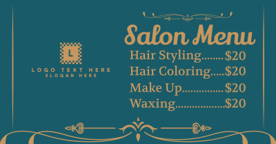 Salon Price List Facebook ad Image Preview