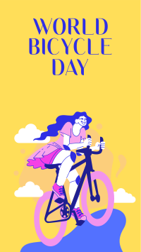 Lets Ride this World Bicycle Day Instagram Story Design
